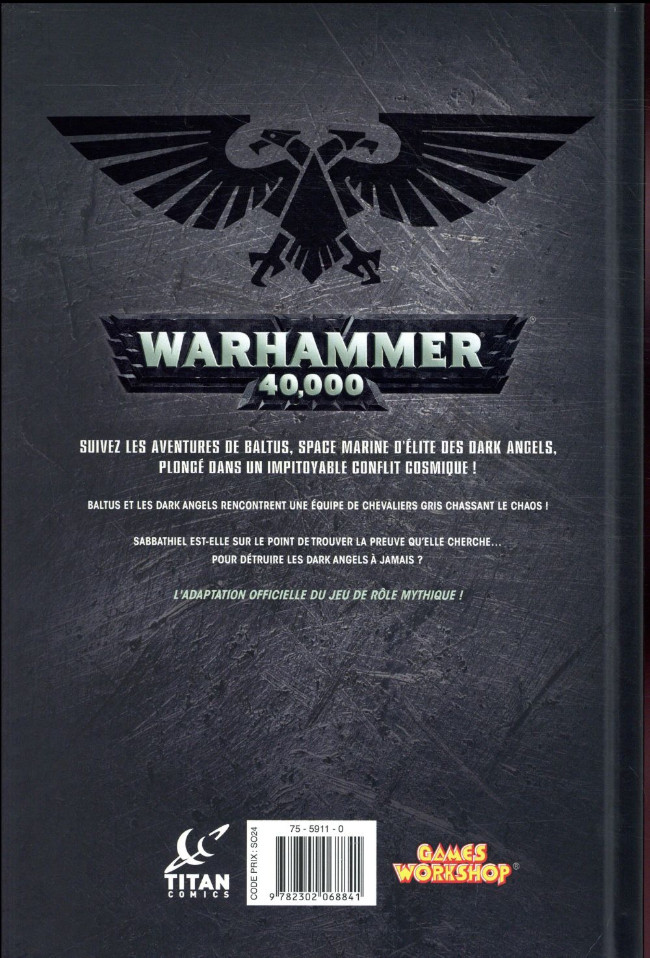 Verso de l'album Warhammer 40,000 3 Déchus