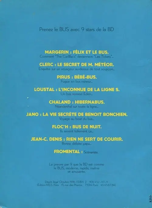 Verso de l'album Félix et le bus CTB