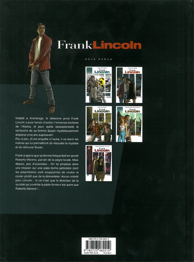 Verso de l'album Frank Lincoln Tome 2 Off shore
