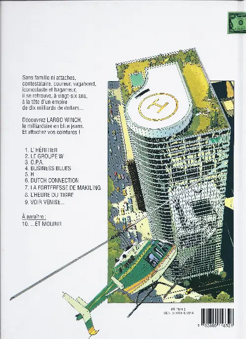 Verso de l'album Largo Winch Tome 2 Le Groupe W