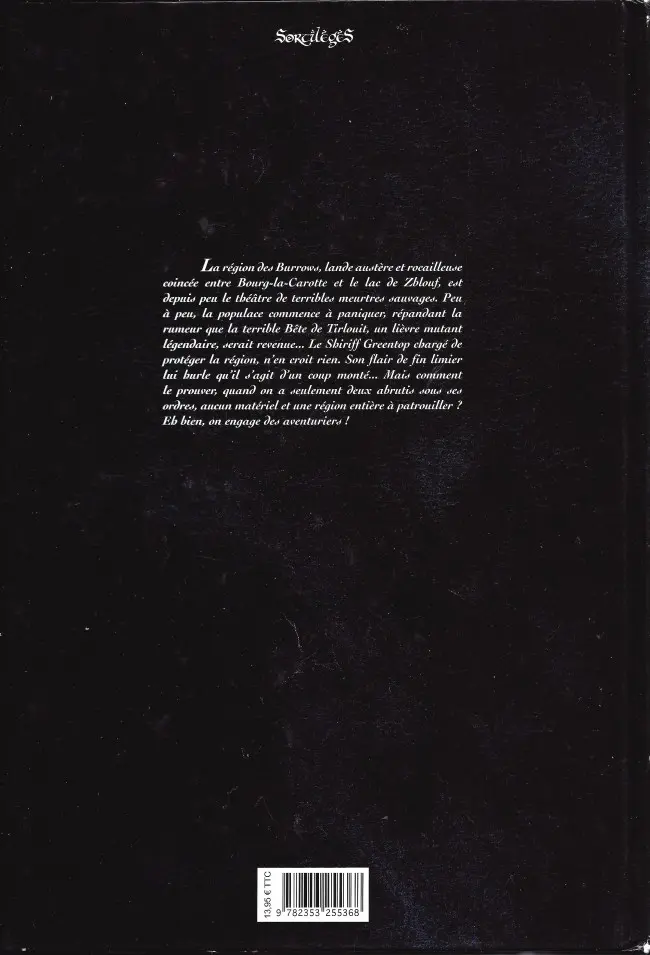 Verso de l'album La Malédiction de Tirlouit Tome 1/2