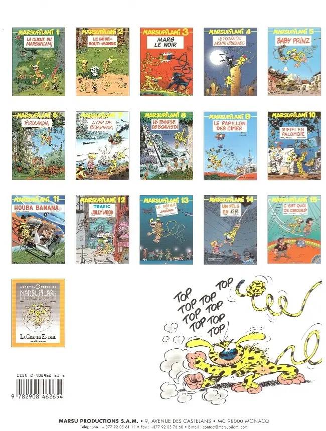 Verso de l'album Marsupilami Tome 9 Le papillon des cimes