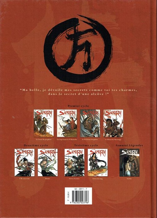 Verso de l'album Samurai Tome 8 Frères de sang