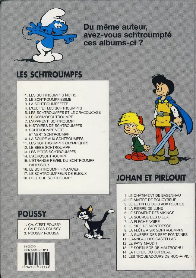 Verso de l'album Les Schtroumpfs Tome 5 Les Schtroumpfs et le Cracoucass