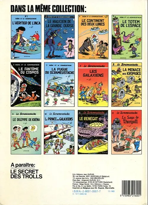Verso de l'album Le Scrameustache Tome 5 Le fantôme du Cosmos