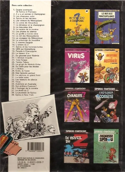Verso de l'album Spirou et Fantasio Tome 6 La corne de rhinocéros