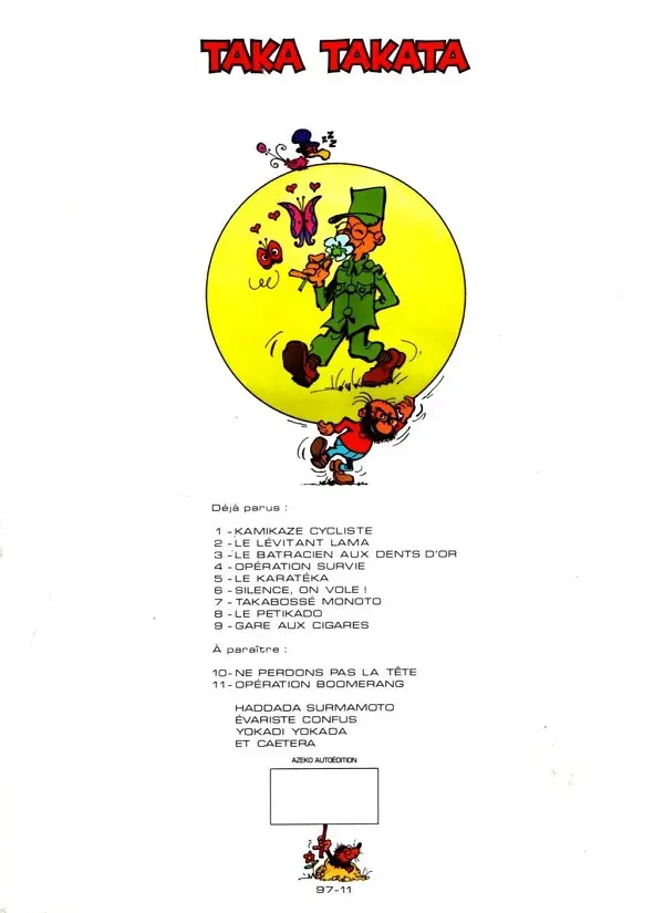 Verso de l'album Taka Takata Tome 3 Le lévitant lama