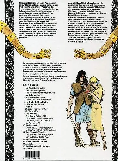 Verso de l'album Thorgal Tome 6 La chute de Brek Zarith