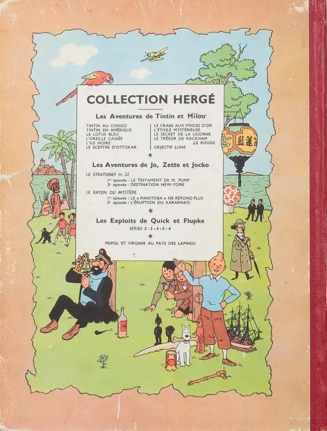 Verso de l'album Tintin Tome 10 L'étoile mystérieuse