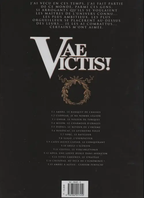 Verso de l'album Vae Victis ! Tome 5 Didius, le retour de l'infâme