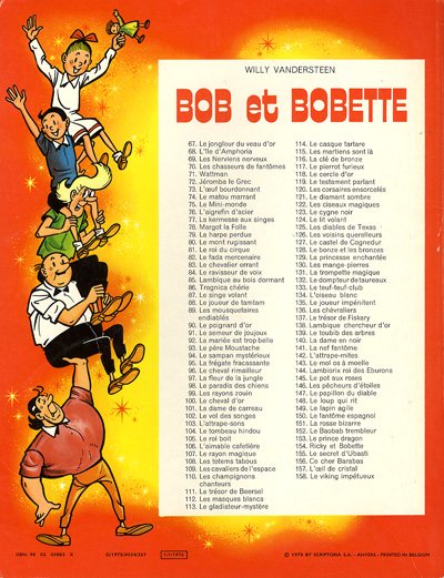 Verso de l'album Bob et Bobette Tome 158 Le viking impétueux