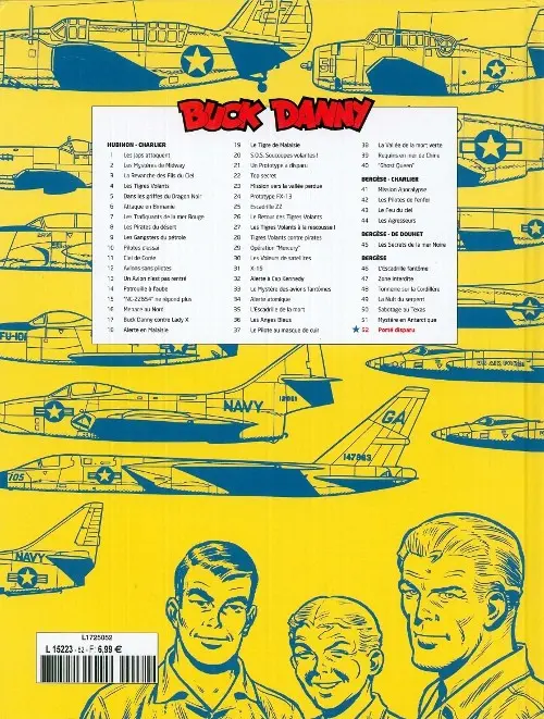 Verso de l'album Buck Danny Tome 52 Porté disparu