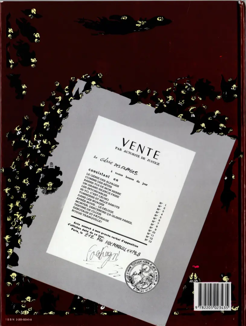 Verso de l'album Tartine de clous