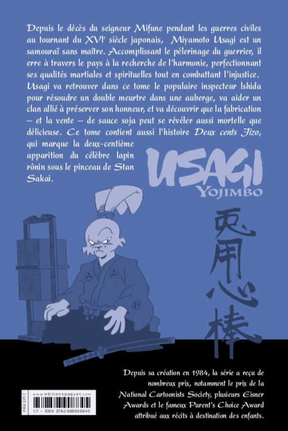 Verso de l'album Usagi Yojimbo 29