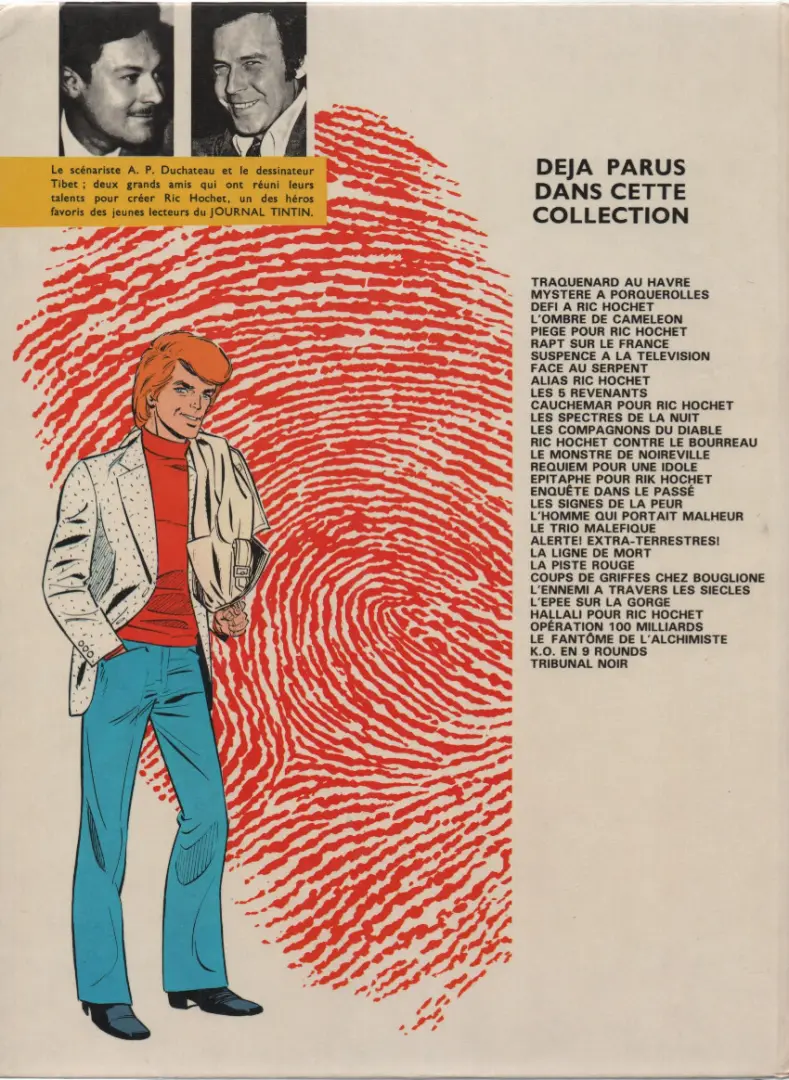 Verso de l'album Ric Hochet Tome 20 L'homme qui portait malheur