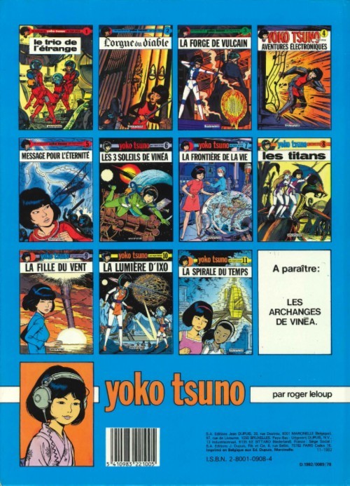Verso de l'album Yoko Tsuno Tome 12 La proie et l'ombre