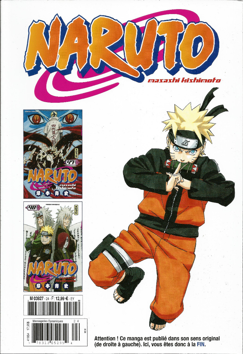 Verso de l'album Naruto L'intégrale Tome 24
