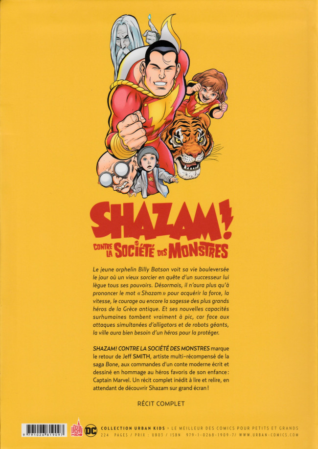 Verso de l'album Shazam! Tome 1 Shazam! contre la société des monstres