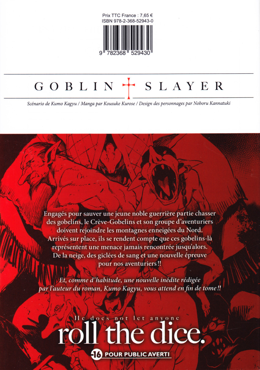 Verso de l'album Goblin Slayer 9