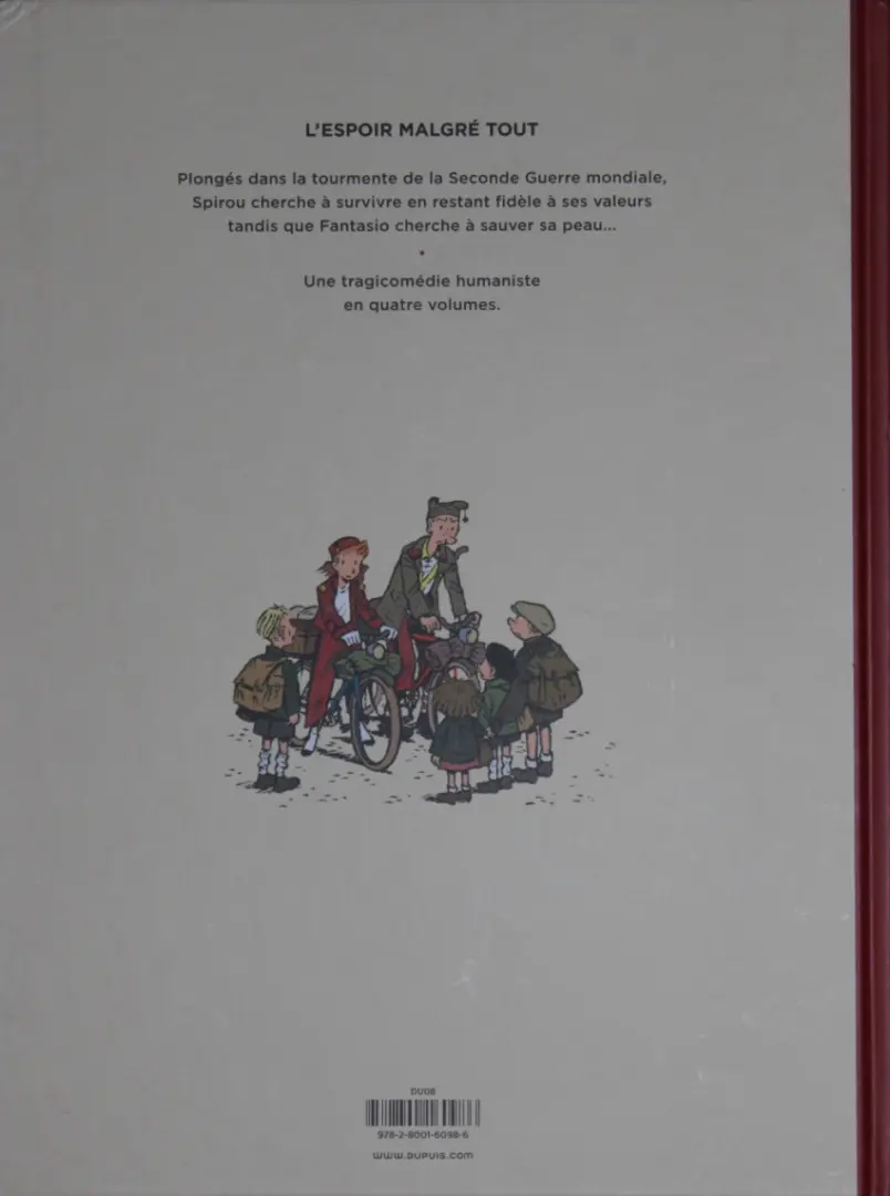Verso de l'album Spirou et Fantasio - Une aventure de... / Le Spirou de... Tome 13 L'Espoir malgré tout - Première partie - Un mauvais départ