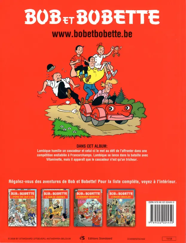 Verso de l'album Bob et Bobette Tome 249 Le cascadeur casse-cou