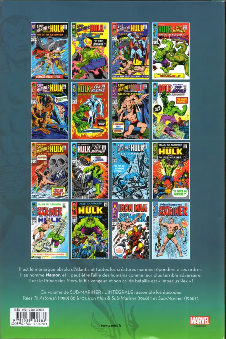 Verso de l'album Sub-Mariner - L'Intégrale 2 1967-1968
