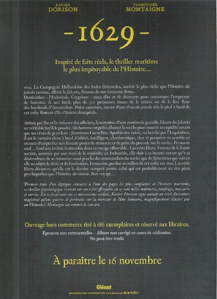 Verso de l'album 1629, ou l'effrayante histoire des naufragés du Jakarta Livre I L'Apothicaire du diable