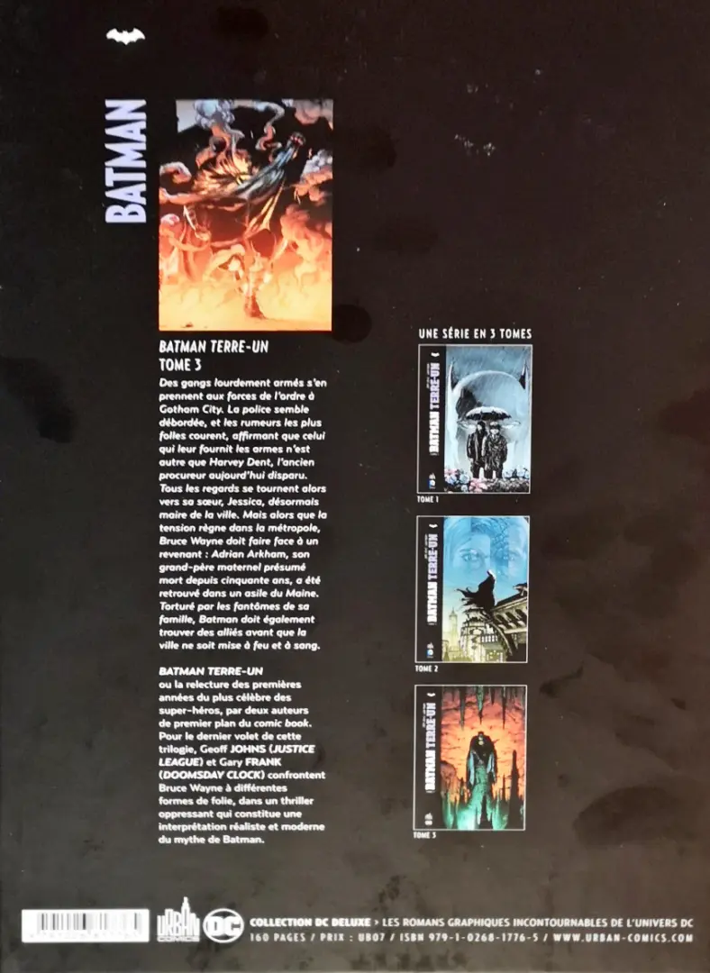 Verso de l'album Batman : Terre-Un Tome 3