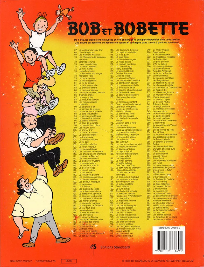 Verso de l'album Bob et Bobette Tome 111 Le trésor de Beersel
