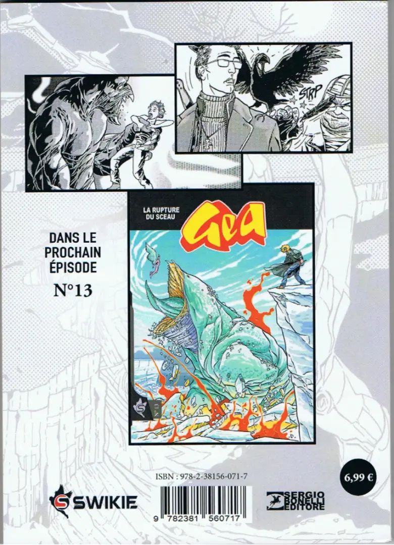 Verso de l'album Gea N° 12 Le livre des secrets