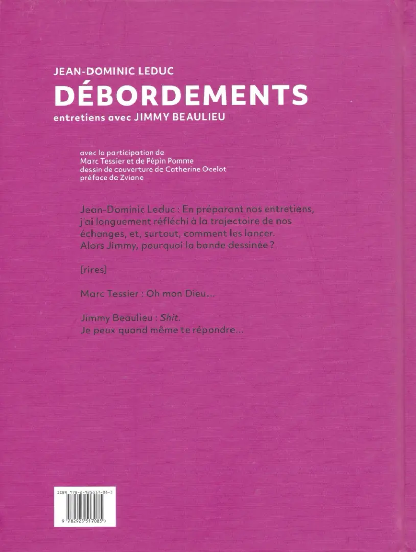 Verso de l'album Débordements