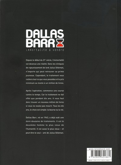 Verso de l'album Dallas Barr Immortalité à vendre