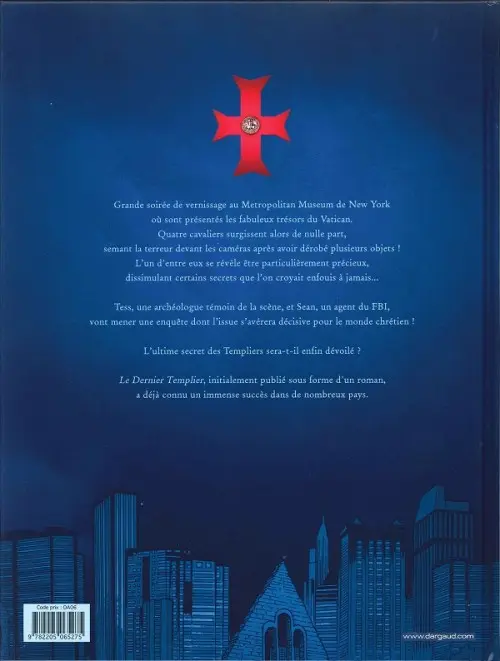 Verso de l'album Le Dernier templier Tome 3 L'Église engloutie