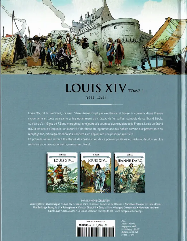 Verso de l'album Les grands personnages de l'Histoire en bandes dessinées Tome 4 Louis XIV - Tome 1