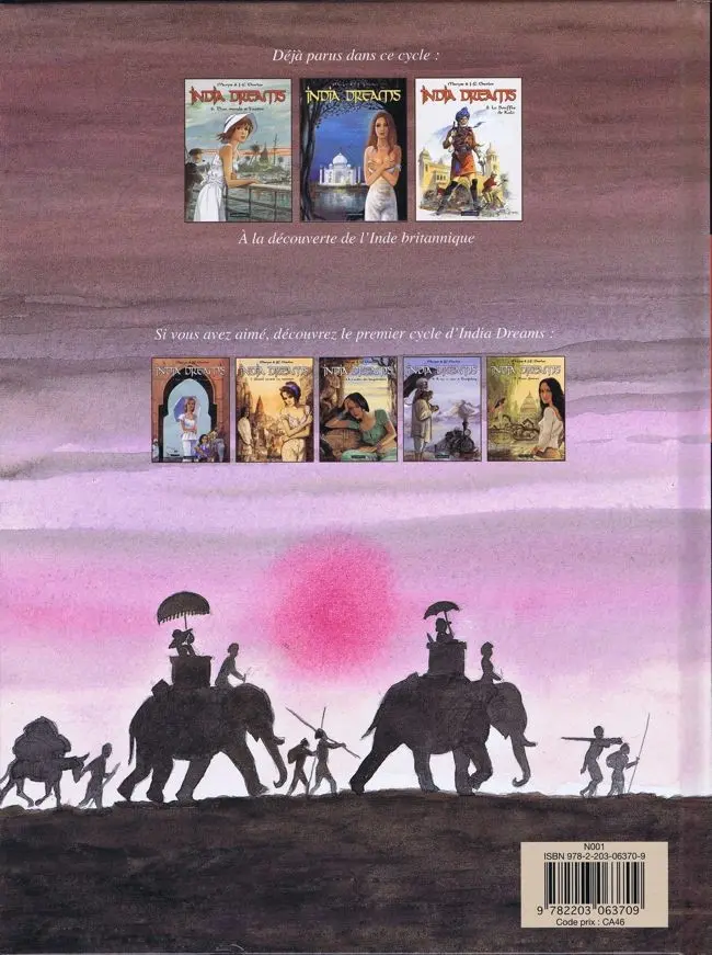 Verso de l'album India dreams Tome 8 Le souffle de Kali