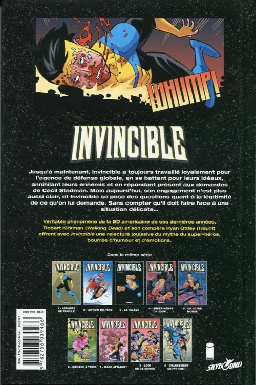 Verso de l'album Invincible Tome 9 Changement de rythme !