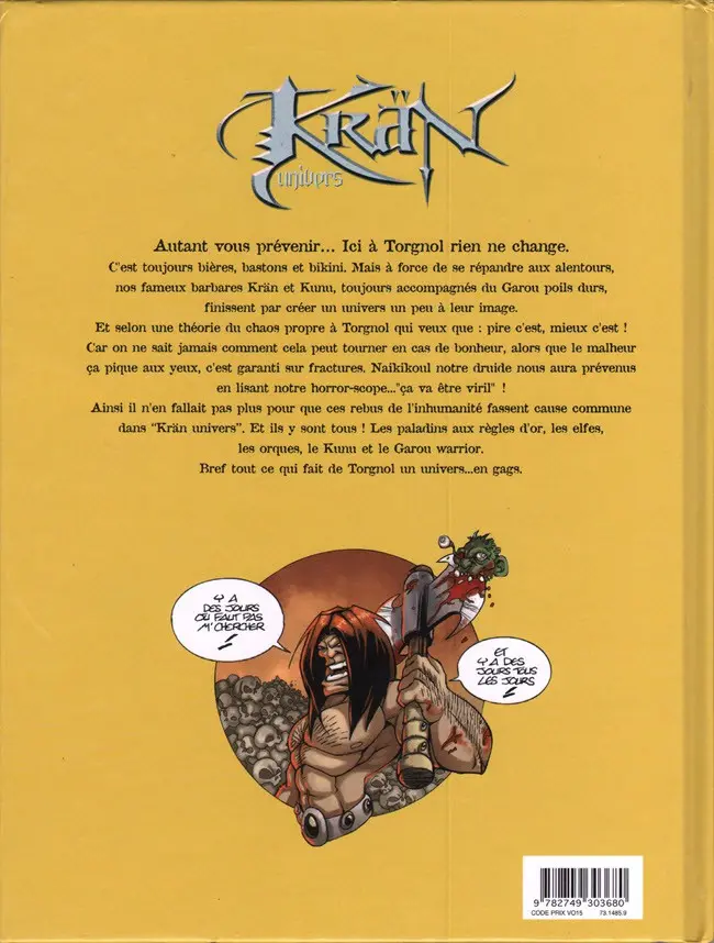 Verso de l'album Krän Univers Tome 2 Ultimate D.T.C