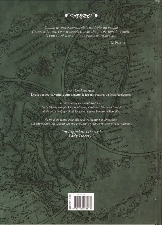 Verso de l'album Lady Liberty Tome 3 Les Fusils de Beaumarchais