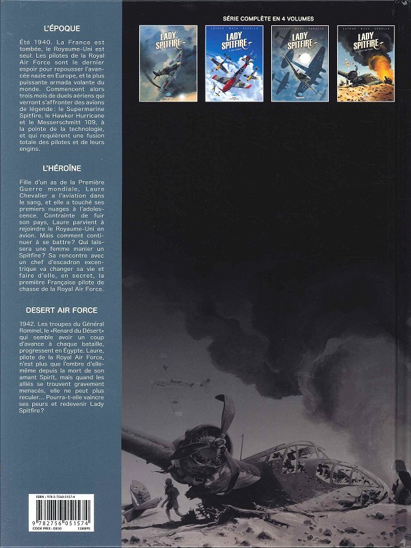 Verso de l'album Lady Spitfire Tome 4 Desert air force