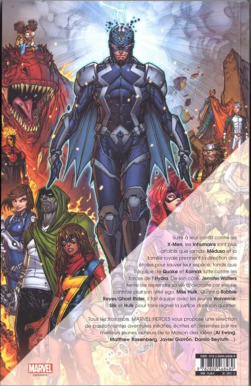 Verso de l'album Marvel Heroes Tome 1 Rebâtir le monde