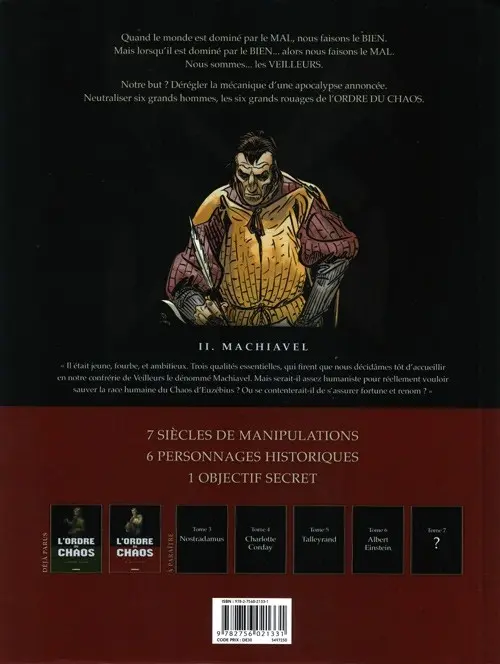 Verso de l'album L'Ordre du chaos II Machiavel