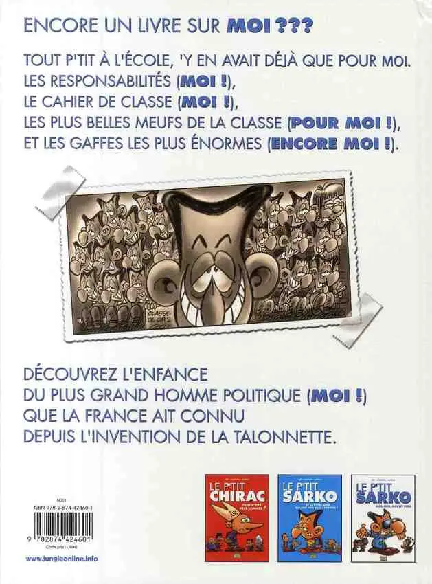 Verso de l'album Le p'tit... Tome 3 Le p'tit Sarko, moi, moi, moi (et moi)