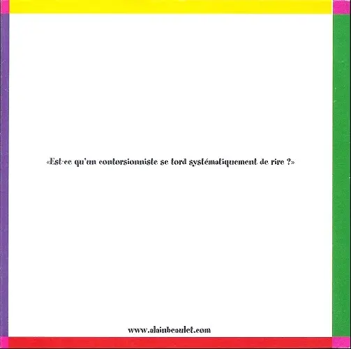 Verso de l'album Pensées existentielles