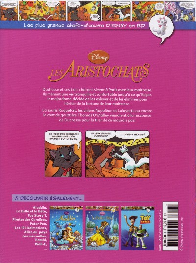 Verso de l'album Les plus grands chefs-d'œuvre Disney en BD Tome 7 Aristochats (Les)