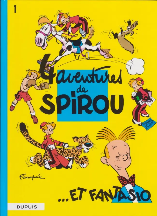 Couverture de l'album Spirou et Fantasio Tome 1 4 aventures de Spirou ...et Fantasio