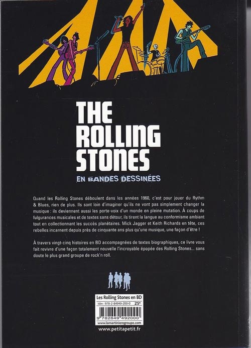 Verso de l'album The Rolling Stones en bandes dessinées