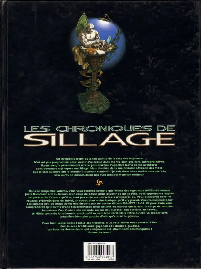 Verso de l'album Les chroniques de Sillage Volume 5
