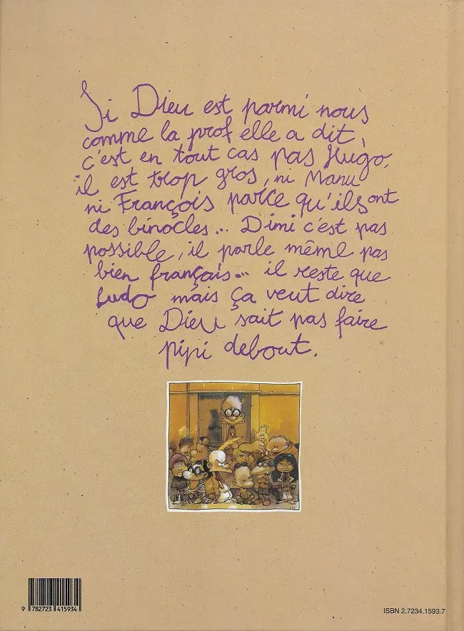 Verso de l'album Titeuf Tome 1 Dieu, le sexe et les bretelles