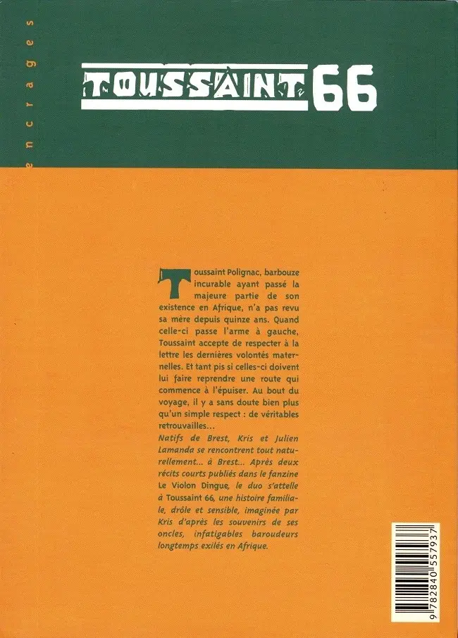 Verso de l'album Toussaint 66