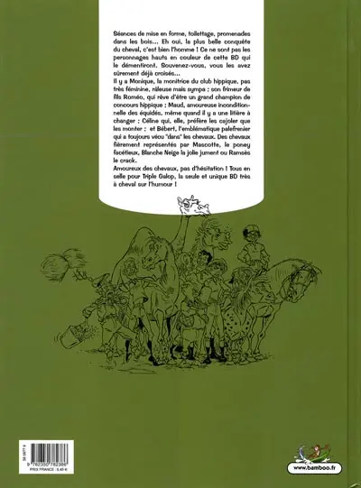 Verso de l'album Triple galop Tome 1